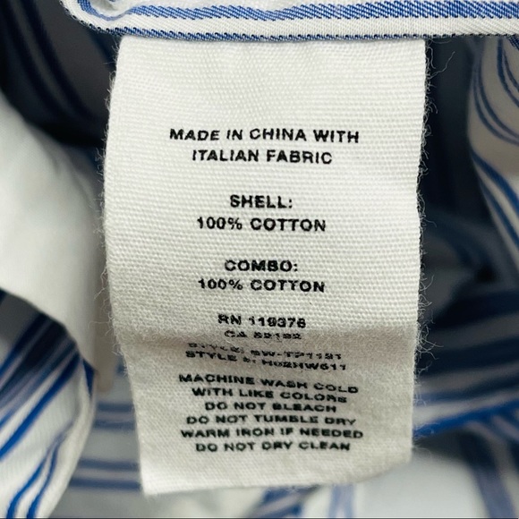 Helmut Lang Blue Striped Sleeveless Tie-Front Cotton Poplin Shirt Size Medium - Picture 10 of 13